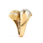 Diamond gold contrarié ring -