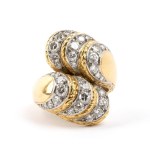 Diamond gold contrarié ring -