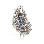 Gold brooch with diamonds, emeralds, and sapphires -