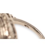 Emerald diamond gold band ring -