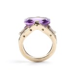 Amethyst diamond god ring -