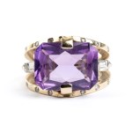 Amethyst diamond god ring -