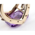 Amethyst diamond god ring -