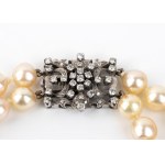 Perlen-Diamant-Gold-Halskette -