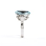 Aquamarine diamond gold ring -