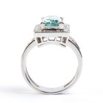 Gold ring with aquamarine, diamonds, and rubies -