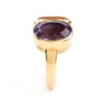 Amethyst citrine quartz gold ring -