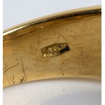 Emerald diamond gold band ring -