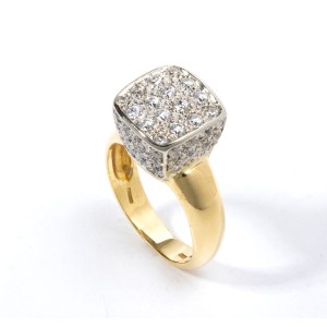 Glass paste gold ring -