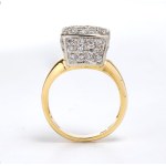 Glass paste gold ring -