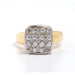 Glass paste gold ring -