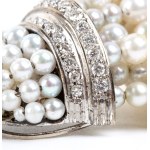 Diamond pearl gold pendant necklace -