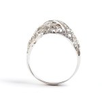 Diamond openwork white gold band ring -