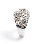 Diamond openwork white gold band ring -