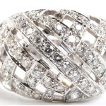 Diamond openwork white gold band ring -