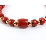 Mediterranean coral and yellow gold necklace -
