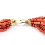 Mediterranean coral twist gold necklace -