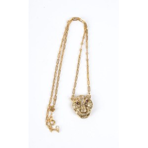 Yellow gold necklace with diamond -