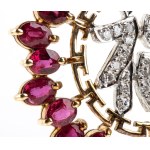 Ruby diamond gold pendant -
