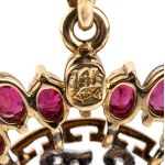 Ruby diamond gold pendant -