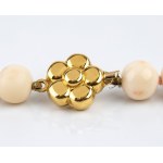Gold, silver diamaonds pearl necklace -
