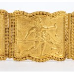 Archaeological-style high purity gold bracelet -