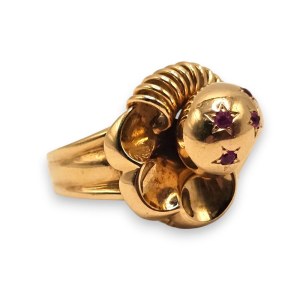 Gold ring with rubies - 1950s