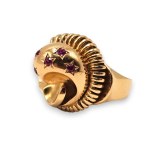 Gold ring with rubies - 1950s