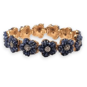 Sapphire diamond gold bracelet - 1950s
