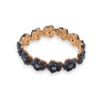 Sapphire diamond gold bracelet - 1950s