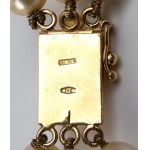 Pearl ruby emerald enamel gold necklace -