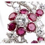 Gold, ruby and diamond garland brooch - 1950s