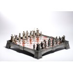 ‘Marostica’ chessboard in sterling silver, jasper and moss agate - 1990s