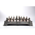 ‘Marostica’ chessboard in sterling silver, jasper and moss agate - 1990s