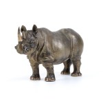 Solid silver rhinoceros - Italy, 20th century
