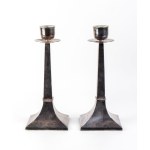 CASSETTI, CASSETTI A pair of sterling silver candlesticks - Italy, 20th century