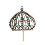 Tie pin with crown motif, Russia, 19th/20th century.