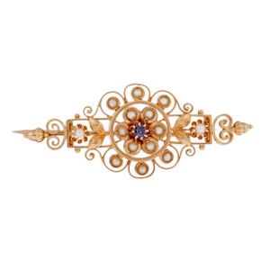 Brooch with floral motif, mid-20th century.