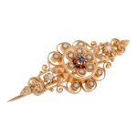 Brooch with floral motif, mid-20th century.