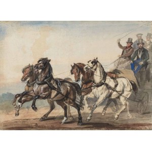 Piotr Michałowski (1800-1855), Postkutsche, nach 1840