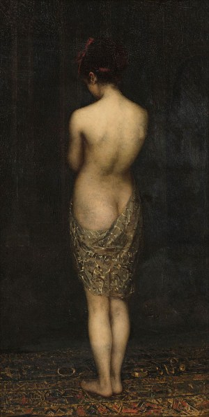 Pantaleon Szyndler (1846-1905), Dziewczyna w kąpieli, ok. 1885 (Ewa, Dziewica w kąpieli)