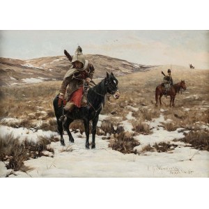 Michał Gorstkin-Wywiórski (1861-1926), Kozacy na czatach, 1885