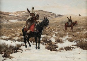 Michał Gorstkin-Wywiórski (1861-1926), Kozacy na czatach, 1885