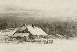 Michał Gorstkin-Wywiórski (1861-1926), Pejzaż z chatą