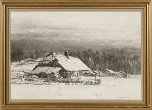 Michał Gorstkin-Wywiórski (1861-1926), Pejzaż z chatą