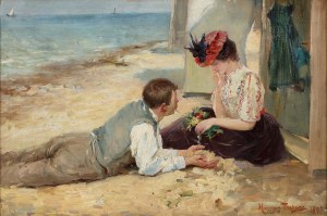 Maurycy Trębacz (1861 - 1941), Na plaży, 1898