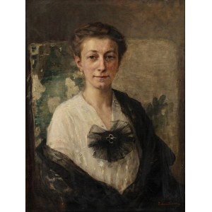 Teodor Axentowicz (1859-1938), Bildnis einer Dame mit einer Brosche