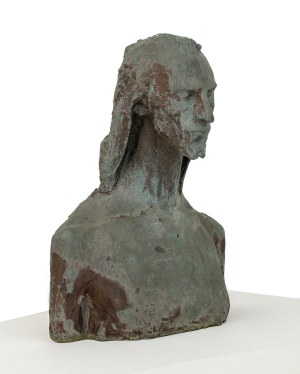 Xawery Dunikowski (1875-1964), Chrystus (studium do grupy Adoracja Chrystusa z portalu głównego Kościoła Serca Jezusowego w Krakowie), 1910-12 (Studium do głowy Chrystusa, Popiersie Chrystusa)