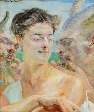 Jacek Malczewski (1854-1929), Muza i fauny, 1916