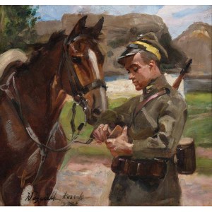 Wojciech Kossak (1856-1942), Lanzenreiter mit Pferd, 1933